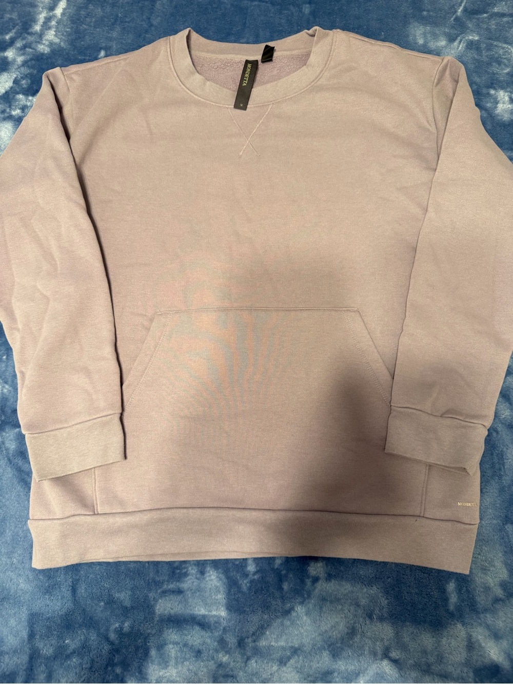 Mondetta Lavender Crewneck Sweatshirt with Kangaroo Pocket